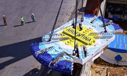 Tuneladora usada en la obra de soterramiento de la línea de tren Sarmiento.