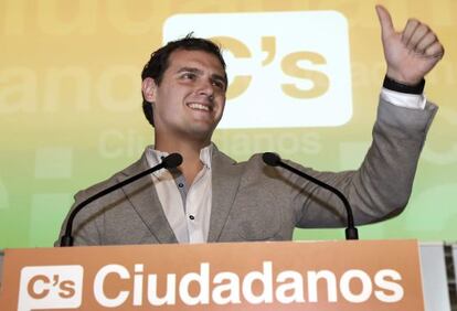 El presidente de Ciudadanos, Albert Rivera, en un acto electoral en Granada.