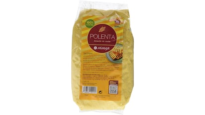 Paquete de 500 gramos de polenta de maíz amarilla Mimasa.