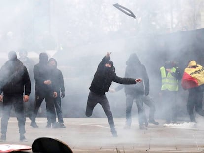 La manifestación de ultraderecha contra el Pacto Mundial sobre Migración en Bélgica, en imágenes