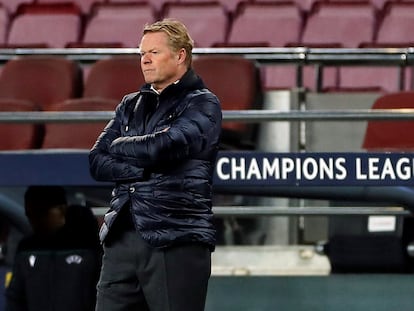 Koeman, durante el duelo frente la Juventus en el Camp Nou.