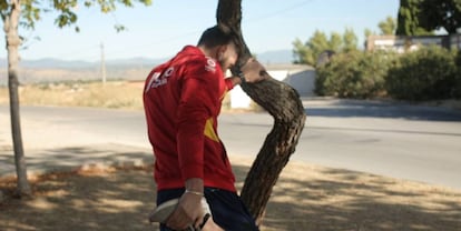 Entrenamiento de Niko en Brunete. En su hombro luce el logo de LaLiga4Sports, que apoya a más de 4.000 deportistas españoles y da visibilidad a sus logros.