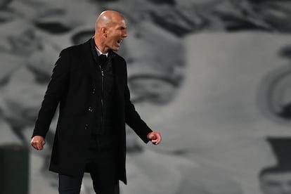 Zidane, durante el Real Madrid-Liverpool.