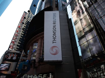 Sede de Thomson Reuters en Times Square, Nueva York, este sábado.