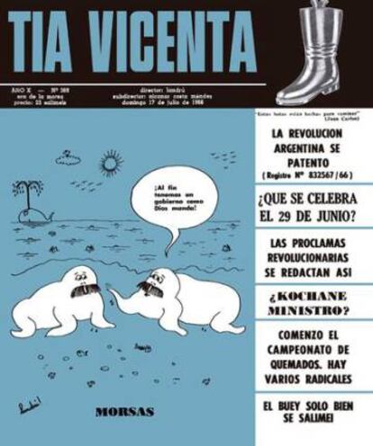 Portada de T&iacute;a Vicenta censurada por la dictadura.