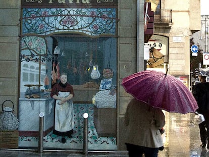 Trampantojo en la avenida Francesc Cambó, de Barcelona.