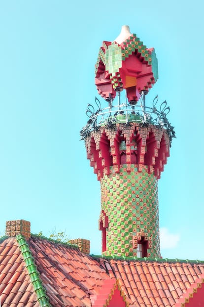 Un detalle de El Capricho, un edificio diseñado por Antoni Gaudí en Comillas.