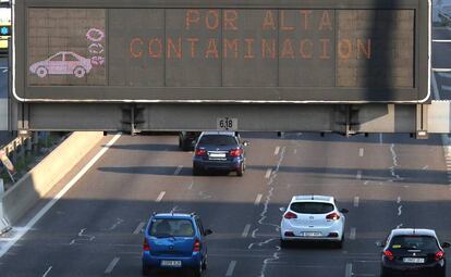 Restricci&oacute;n a la velocidad en la M-30 por contaminaci&oacute;n. 