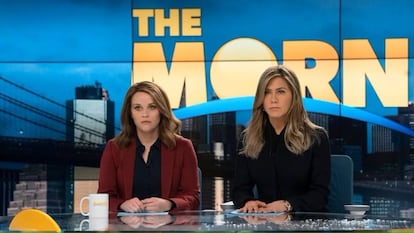 Reese Witherspoon and Jennifer Aniston, in an image from 'The Morning Show.'