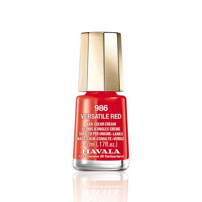 En color coral: Dash&Splash Versatile Red (tono 986) de Mavala.