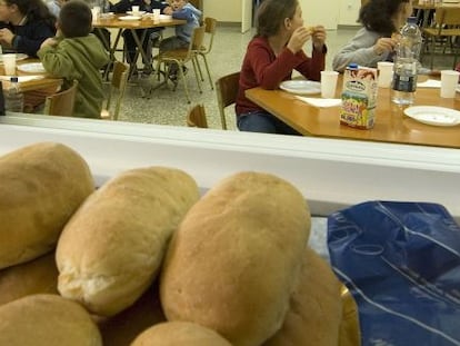 Comedor escolar en un colegio del municipio lucense de Ourol. 