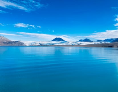 Vista del glaciar Nordenskiöldbreen, en Svalbard, Noruega.