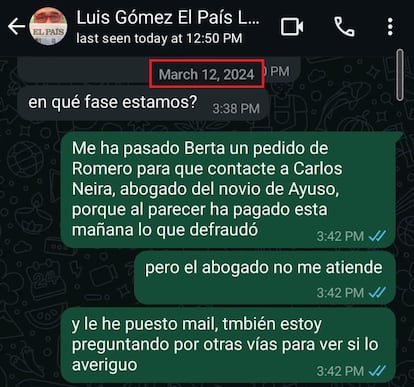 Mensaje de Gómez a Peinado