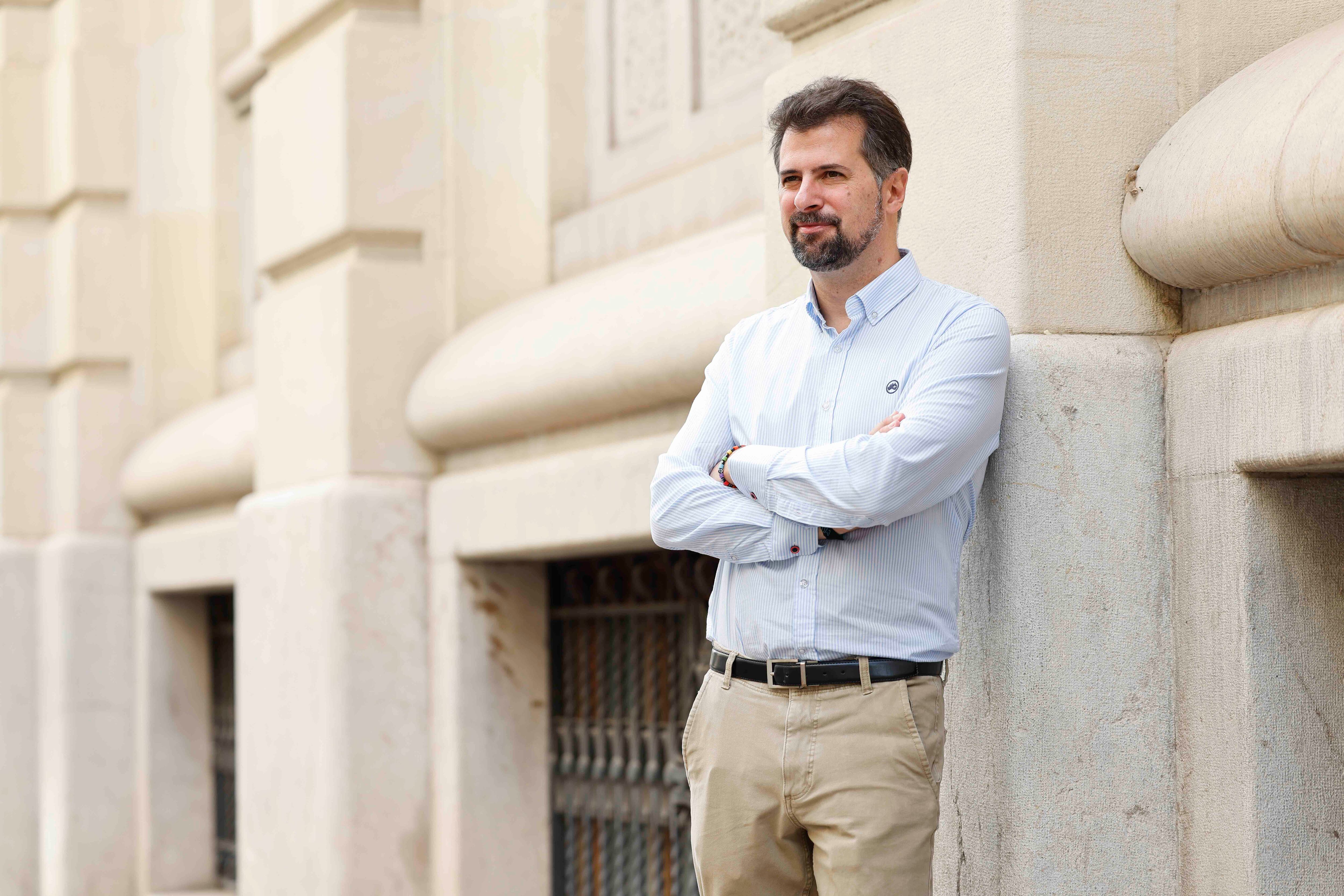 Luis Tudanca, secretario general del PSOE de Castilla y León, este domingo en Valencia.