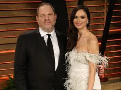 La diseñadora Georgina Chapman y su marido el productor Harvey Weinstein.