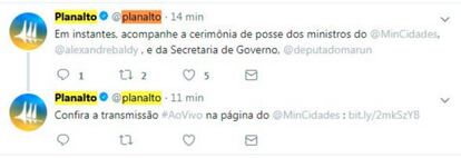 Em meio às especulações, Twitter do Planalto chegou a "demitir" Antônio Imbassahy e anunciar Marun