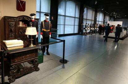 Exposicion conmemorativa por los 175 años de historia de la Guardia Civil en la sala La Arqueria, en Madrid.