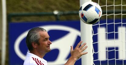 Storck, durante un entrenamiento de Hungr&iacute;a.