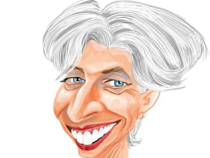 Caricatura de Christine Lagarde, directora gerente del Fondo Monetario Internacional (FMI). 