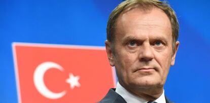 Donald Tusk en la cumbre UE-Turquía celebrada el 29 de noviembre.