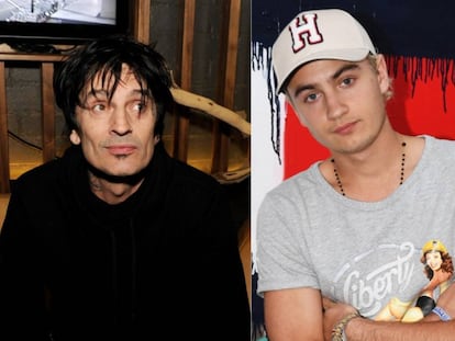 A la izquierda, Tommy Lee y, a la derecha, Brandon Thomas Lee, el hijo del rockero y la actriz Pamela Anderson.