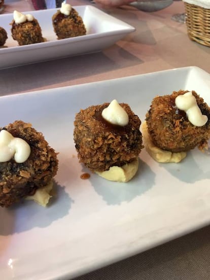 Buenísimas croquetas de corazón de atún en Topik