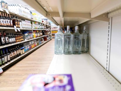 Las botellas de vodka ruso han sido removidas de las estanterías estadounidenses