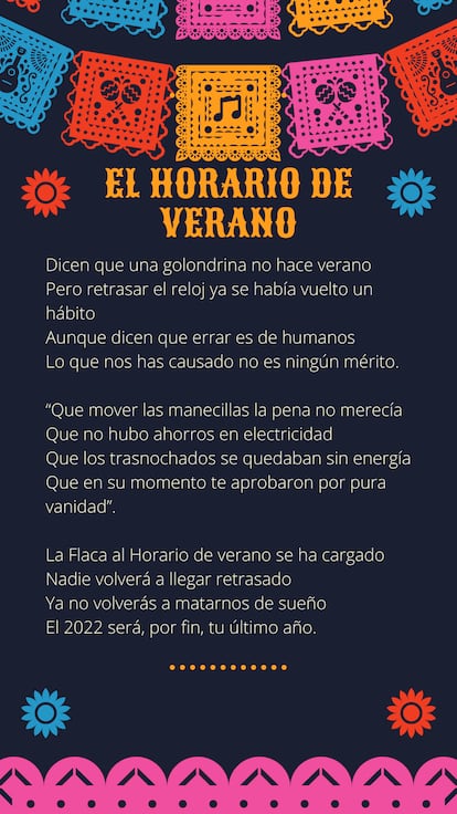 Calaverita literaria al horario de verano