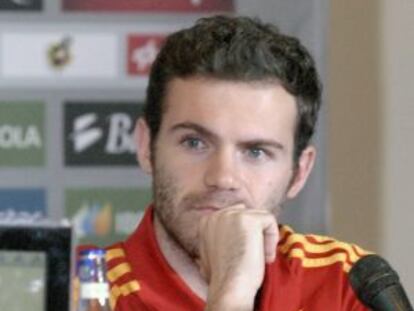 Juan Mata, durante la rueda de prensa.
