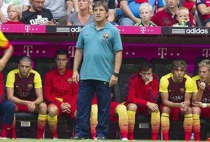 Jordi Roura, técnico en funciones del Barça, en el amistoso del Allianz Arena