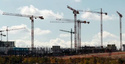 Viviendas en construcción en Madrid.