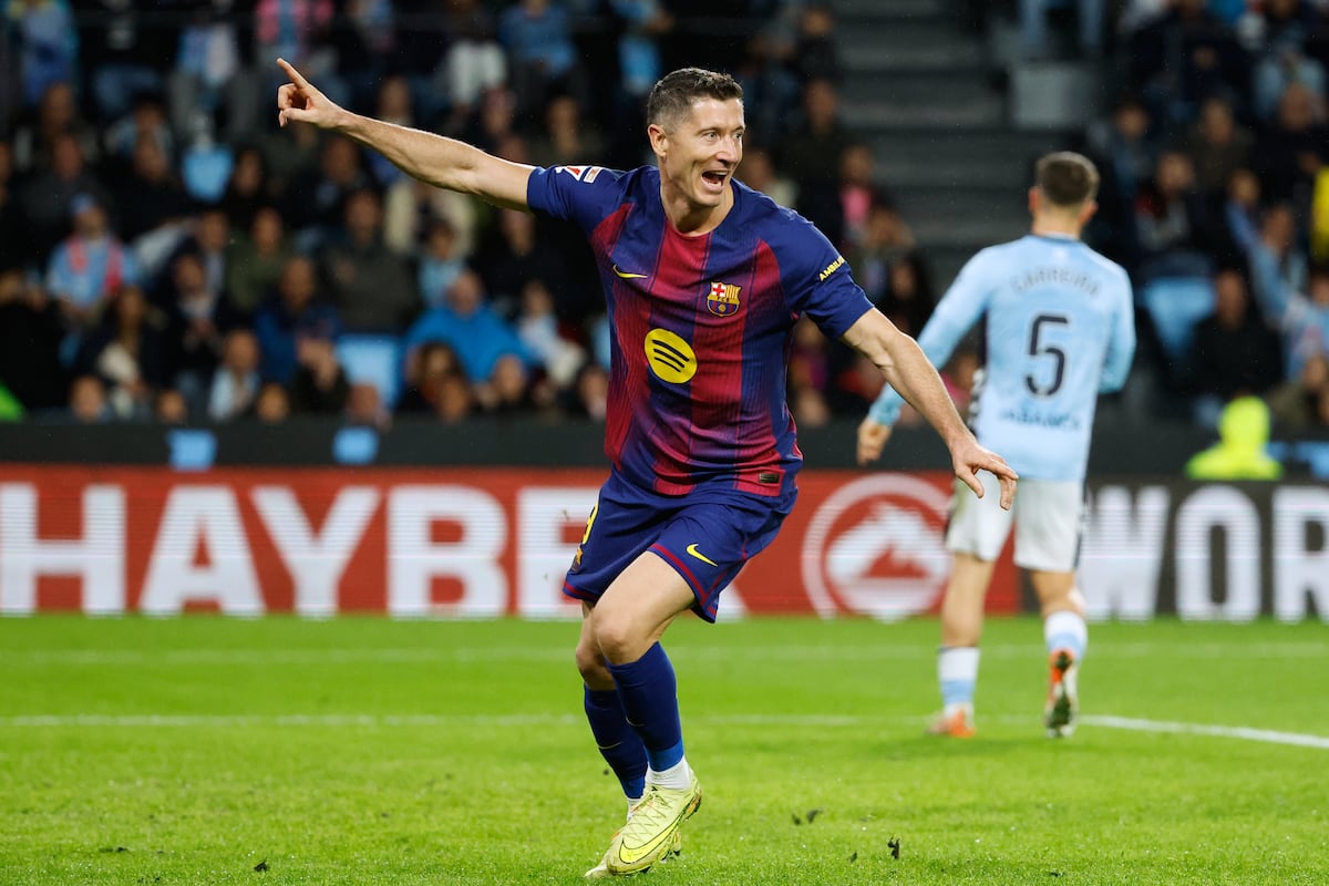 Lewandoswki rompe su sequía con el Barça con un ‘hat trick’ ante el Celta