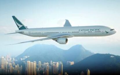 Un avió de Cathay Pacific.
