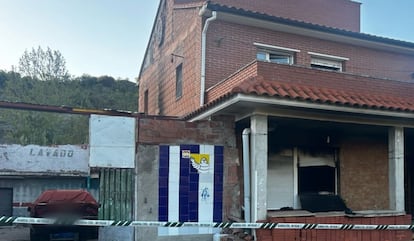 La vivienda unifamiliar afectada por el incendio en Ateca (Zaragoza).