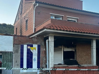 La vivienda unifamiliar afectada por el incendio en Ateca (Zaragoza).