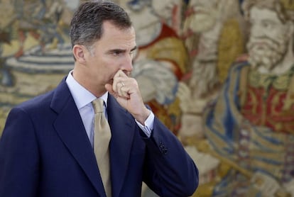 Spanish King Felipe VI on Tuesday, during his second day of meetings with political leaders.