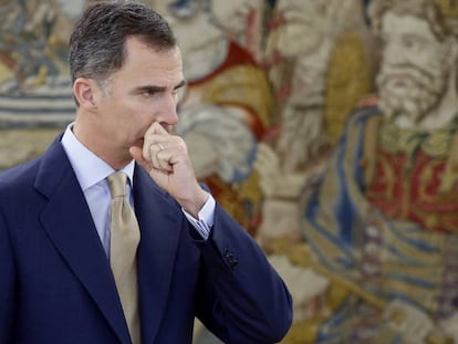 Spanish King Felipe VI on Tuesday, during his second day of meetings with political leaders.