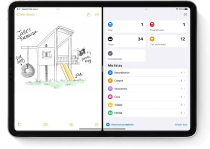 iPad con pantalla dividida