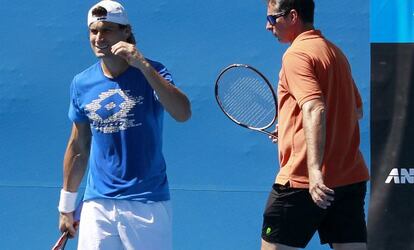 Ferrer con su entrenador José Altur