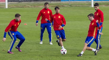 El entrenamiento de la Sub 21.