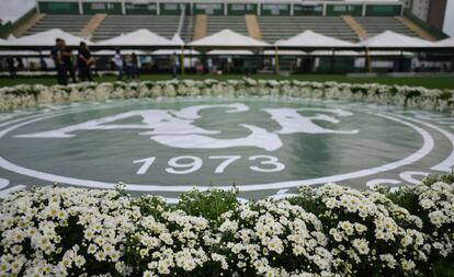 Homenagem montada para o funeral dos jogadores e dirigentes da Chapecoense mortos na Col&ocirc;mbia.