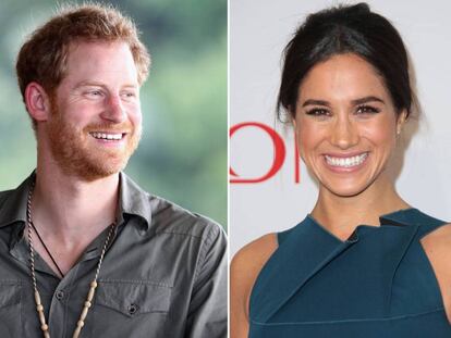 El pr&iacute;ncipe Enrique y, a la derecha, su novia la actriz Meghan Markle. 