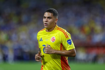 Juan Fernando Quintero durante un partido entre Colombia y Argentina en Miami, en julio de 2024.