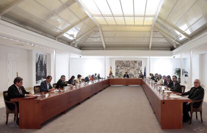 Reunión del Consejo de Ministros en La Moncloa, este sábado.
