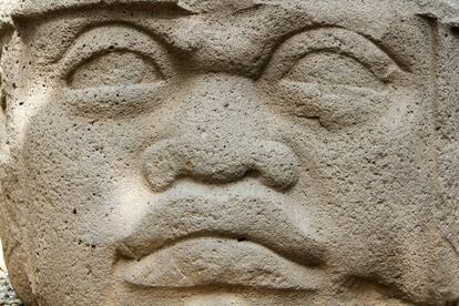 Una de las cabezas colosales de la civilización olmeca, en el Estado mexicano de Tabasco.