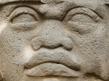Una de las cabezas colosales de la civilización olmeca, en el Estado mexicano de Tabasco.