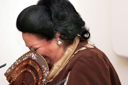 Montserrat Caballé, en la presentación de la ópera <i>Cleopatra</i> en el Liceo.