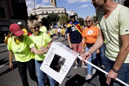 Una calle de Barcelona, el pasado 11 de septiembre.