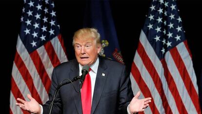 Donald Trump en un mitin en Ohio en el que defendió el 'waterboarding'.