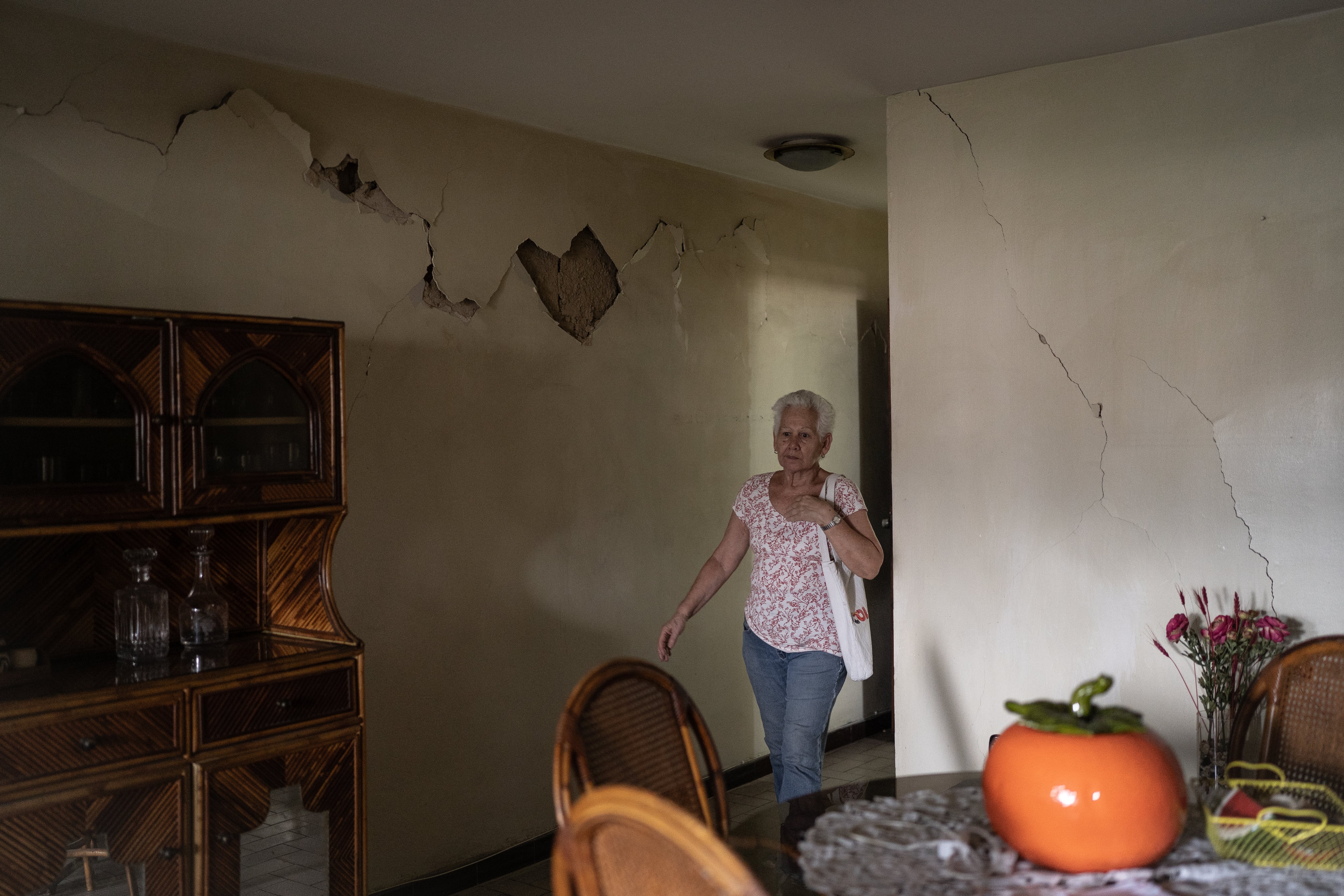 Ana se encontraba el miércoles pasado en su departamento afectado por el terremoto en el barrio residencial de El Paraíso.